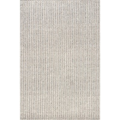 Nuloom Aleigha Striped 2x3 Wool Accent Indoor Area Rug for Living Room Bedroom Dining Room Entryway Kitchen, Grey