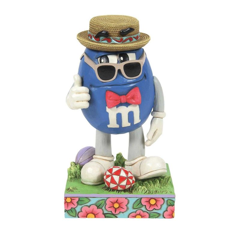 Jim Shore 6.5 Inch It's Easter Dude! M&M's Blue Glasses Egg Figurines, 1 of 5