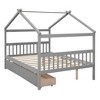 YOOCOZZ  Full Size Wooden Bed with House Design and Drawers - 3 of 4