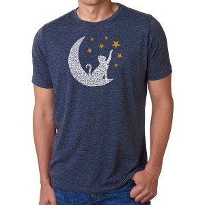 LA Pop Art Cat Moon - Men's Premium Blend Word Art T-Shirt - 1 of 4