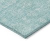 Aqua And Ivory Floral Washable Indoor Outdoor Area Rug - 4 of 4