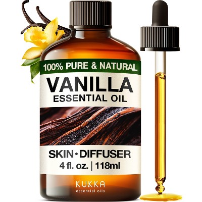 KUKKA Vanilla Essential Oil for Diffuser & Skin - 4 Fl Oz - Soap Making Scent & DIY