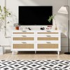 51.18"/59.06"W Rattan Dresser with 6 Drawers, Storage Cabinet with Metal Handle & Wood Legs - ModernLuxe - 2 of 4