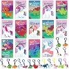 Joyfy  28 Pack Valentines Day Unicorn and Dinosaur Keychains with Cards for Kids Classroom Exchange Gifts, Party Favor - 2 of 4