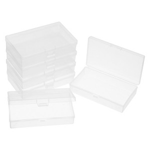 Unique Bargains Plastic Bead Art Craft Jewelry Storage Rectangle Boxes Clear 12 Pcs - 1 of 4