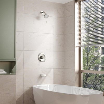 Tub and Shower Faucet Set with Single-Spray Shower Head and Tub Spout Valve Included
