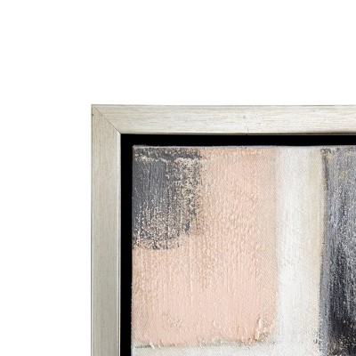 40" Peach, Gray, Silver Abstract Canvas Print with Plastic Frame