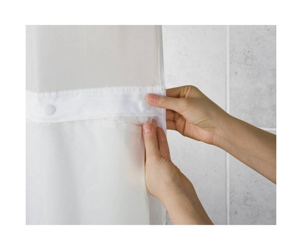 Palm Leaves Shower Curtain with Liner Tan - Hookless