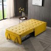 Multipurpose Faux Leather Ottoman Lazy Chair Pulling Out Sofa Bed for Bedroom-Christopher Knight Home - 4 of 4