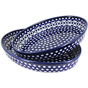 Blue Rose Polish Pottery 1600 Zaklady Oval Baker Set - 1 of 1