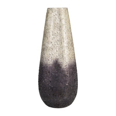 Sagebrook Home 18" Glass Vase - Creative Crackled Design in Purple Ombre - Create Floral Designs for Indoor or Outdoor Use, Table Decor for Home,