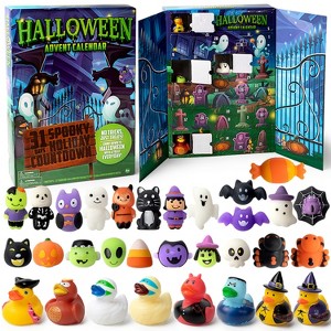 Joyfy 2025 Halloween Advent Calendar, 31 PCS Rubber Duck Mochi Surprise Toys for CountDown to Halloween Party Favor Supply Kid Trick or Treating - 1 of 4