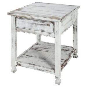1-drawer End Table Hardwood White - Alaterre Furniture