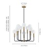 Rennnsan Halorun 27"W 10-Light Bubble Milk Glass Mid-Century Modern Dimmable Chandelier in Black - 3 of 4