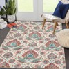 Coolmee Area Rugs Vintage Paisley Print Rug Non-Shedding Carpet Ultra-Thin Lightweight Rug for Farmhouse Bedroom Dining Room Office - 2 of 4