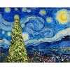 Junior's Design By Humans Van Gogh Starry Night - Christmas Tree By bcstudio T-Shirt - 2 of 3