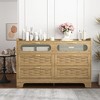 PAGED 30"W Dining Room Cabinet, Buffet Cabinet with Drawer and Adjustable Shelf, 2-Door Farmhouse Sideboard, Barn Door Kitchen Storage Cabinet - 2 of 4