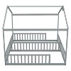 PAGED Full Size Floor Bed House Shaped Modern Pine Bed Frame with Guardrail for Bedroom - 4 of 4