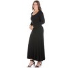 24seven Comfort Apparel Womens Long Sleeve Plus Size Maxi Dress - 2 of 4