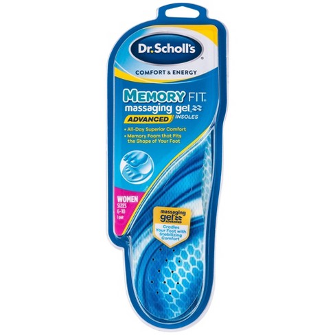 Dr Scholl S Comfort Energy Memory Fit Massaging Gel Advanced Insoles For Women Size 6 10 Target