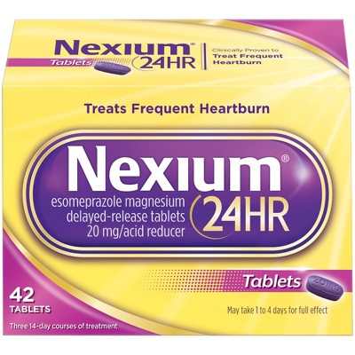 Nexium 24-Hour Delayed Release Heartburn Relief Tablets with Esomeprazole Magnesium Acid Reducer - 42ct