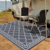 Outdoor Modern Erasable Carpet for Garden Backyard Portable Lightweight Plastic Straw Rug for Camping Stripe Plaid Picnic Mat - 4 of 4