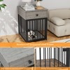 JUJABU Gray Indoor Pet Crate End Table for Small Dog - 3 of 4