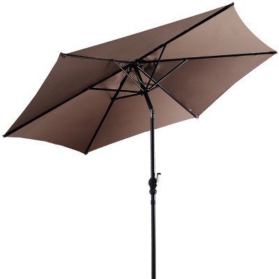 Tangkula Patio 9' Outdoor Steel Market Backyard Garden Patio Table Umbrella
