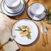 Gibson Home Folsom Shores 12 Piece Unbreakable Modern Melamine Plates and Bowls Dinnerware Set - Outdoor, Camping, & Everyday Use - White W/ Black Rim - 3 of 4