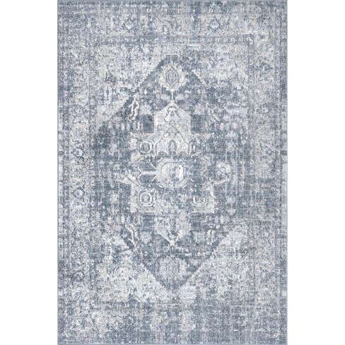 Nuloom Justine Vintage Medallion Area Rug 5x7, Blue : Target