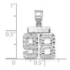 Black Bow Jewelry 14k White Gold, Varsity Collection, Small D/C Pendant, Number 98 - 2 of 3