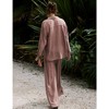 WhizMax Women's Casual 2 Piece Outfits Wide Leg Pants Sets Long Sleeve Button Down Shirt lounge sets Leisure Wear - 3 of 4
