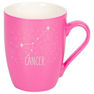 100 North Zodiac 10 Ounce Pink Metallic Finish, Comfortably Fits Your Hands, New Bone China Coffee Tea Cup Mug, Cancer - 1 of 1