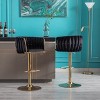NicBex Set of 2 Bar Stools for Kitchen Island,Velvet Counter Bar Stools with Chrome Footrest,Bar Chairs for Dining Rooms,Kitchens Islands - 2 of 4