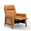 Push Back Leather Recliner with Footrest, 118-150° Adjustable Wingback Chair for Living Room, Bedroom, Small Spaces – Cocoa - 2 of 4