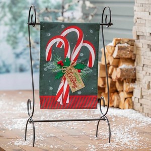 Evergreen Garden Flag Candy Cane Burlap Double Sided Indoor Outdoor Decor 18" x 12.5" - 1 of 4