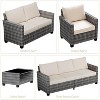Acekool 5-Piece Outdoor Patio Furniture Set with Weather-Resistant PE Rattan, Tempered Glass Table, Cushioned Chairs for Porch, Balcony, Backyard - 4 of 4