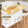 Celebalcony Rolling Kitchen Island Cart With Butcher Block Top – Portable Workstation With Storage Shelves, 1 Drawer & Locking Wheels - 2 of 4