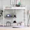 NicBex Twin Size Bunk Bed with Desk Metal Rack Bed Frame with Storage Shelves, Guardrails and Ladder, No Spring Box Required - 2 of 4