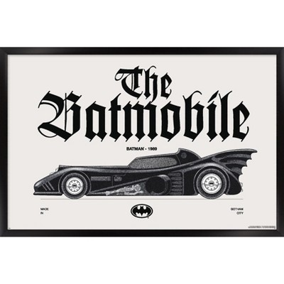 Trends International DC Comics Batman: 85th Anniversary - The Batmobile 1989 Framed Wall Poster Prints