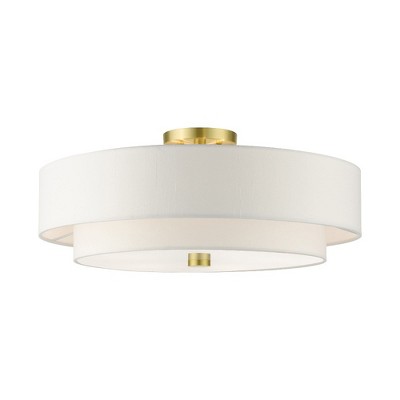 Livex Lighting Meridian 5 - Light Semi-Flush Mount in  Satin Brass