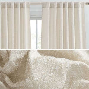 HLC.ME Easton Jacquard Slub Texture - Privacy Curtains with Back Tab Rod Pocket Window Curtains Panels, Set of 2 - 1 of 4