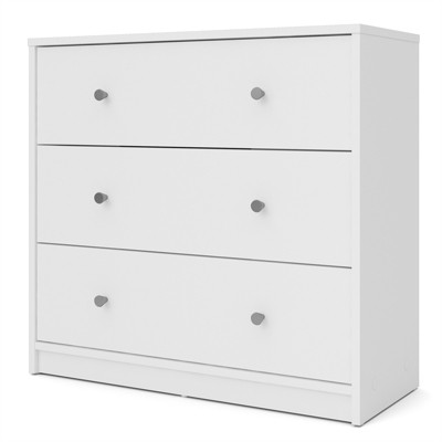 White Horizontal 3-Drawer Chest in Sustainable Engineered Wood