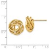 Black Bow Jewelry 13mm Polished and Textured Love Knot Earrings in 14k Yellow Gold - 4 of 4