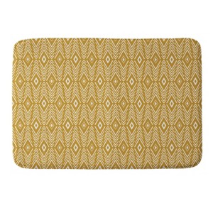 34"x21" Avenie Bohemian Diamonds Honey Memory Foam Bath Rug White - Deny Designs: Microfiber, Machine Washable, Non-Slip Backing - 1 of 3