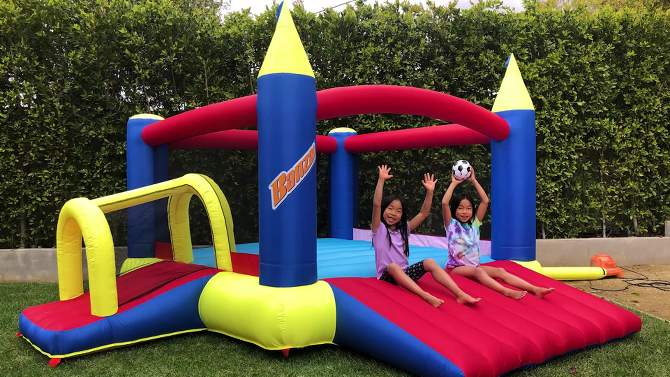 Banzai Slide N’ Fun Bounce House with 2 Slides, Inflatable Bounce House, Complete Bouncy House Playground Set with GFCI Air Blower, Ages 3-12, 2 of 8, play video