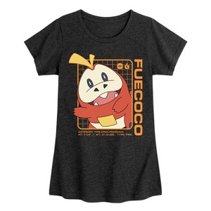Girls' - Pokémon - Fuecoco Stats Fitted Short Sleeve Graphic T-Shirt - 1 of 4
