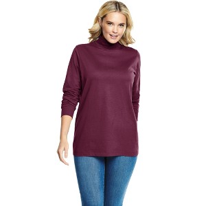 Woman Within Plus Size Perfect Long-Sleeve Turtleneck Tee - 1 of 4