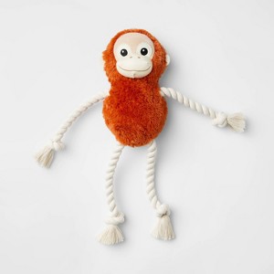 Monkey Plush with Rope Dog Toy - 14" - Boots & Barkley™ - 1 of 4