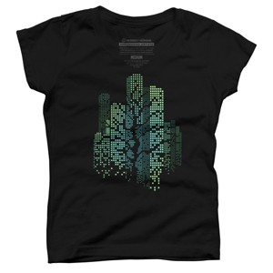 Girl's Design By Humans City Lights and Tree By alnavasord T-Shirt - 1 of 2